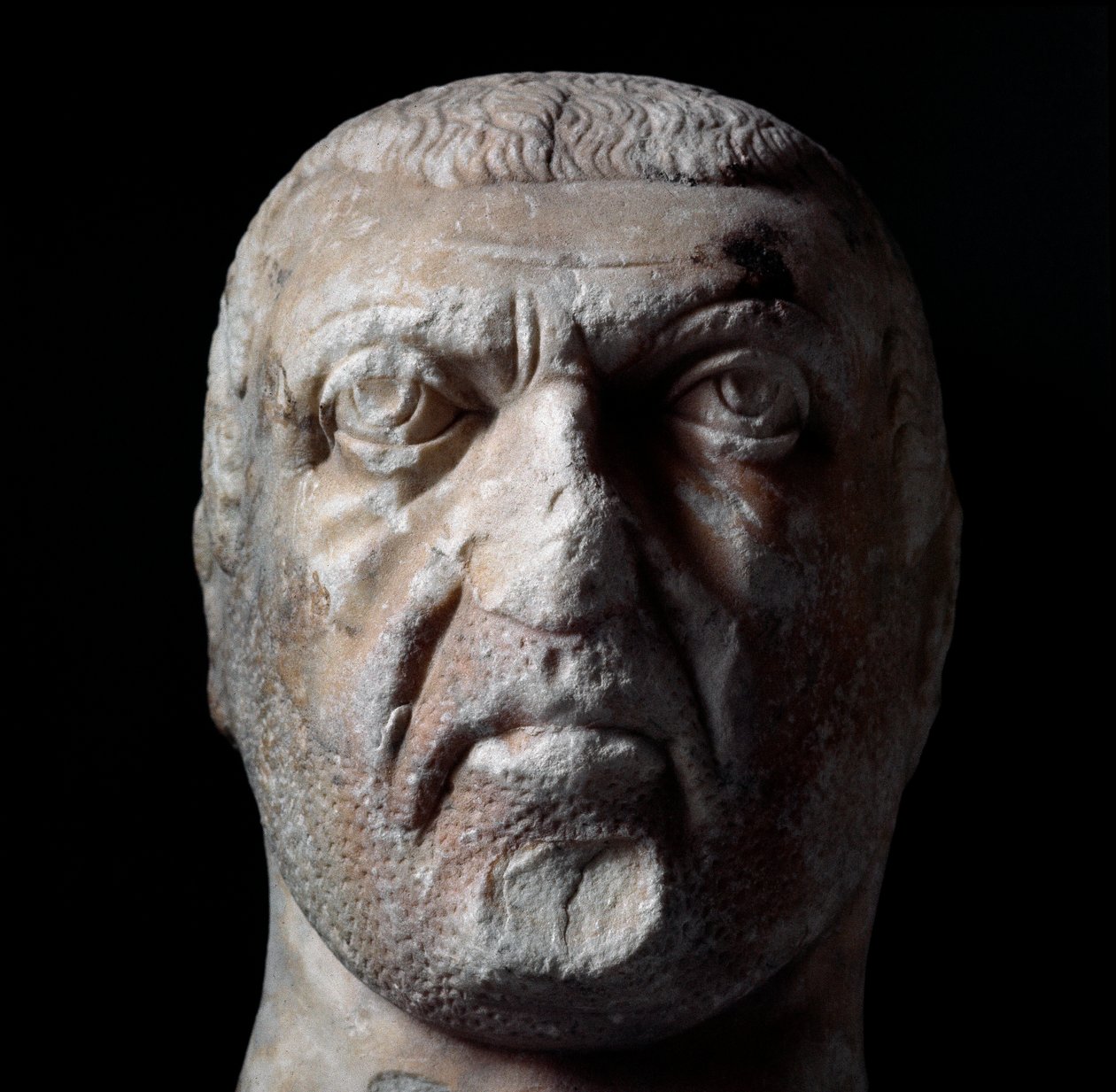 Bust of Diocletian, Roman Emperor, Marble Sculpture, Chieti, Museo Archeologico by Roman