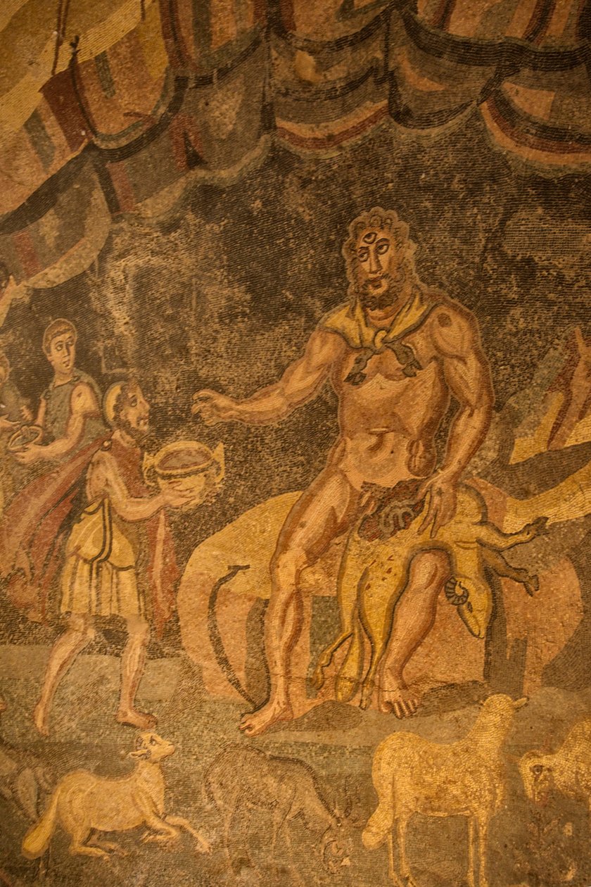 Cyclops Floor Mosaic, Villa Romana del Casale, Piazza Armerina, Sicily, Italy by Roman