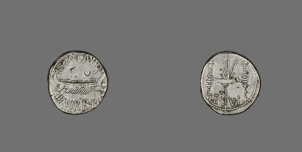 Denarius depicting a Galley by Roman