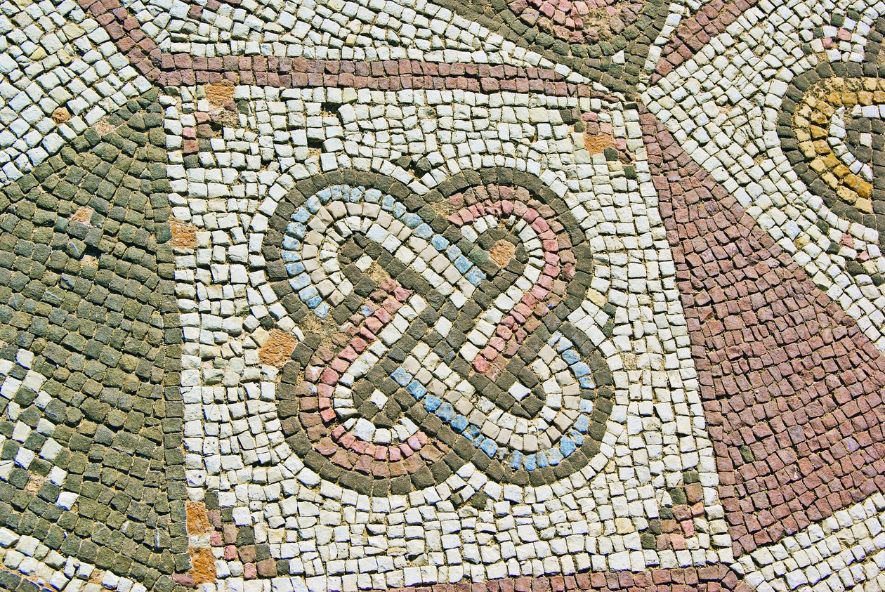 Detail of a Gordian Knot, House of Theseus, Paphos, Cyprus by Roman