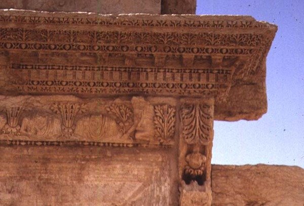 Detail of an entablature decorated with portrait busts, Roman, 2nd century