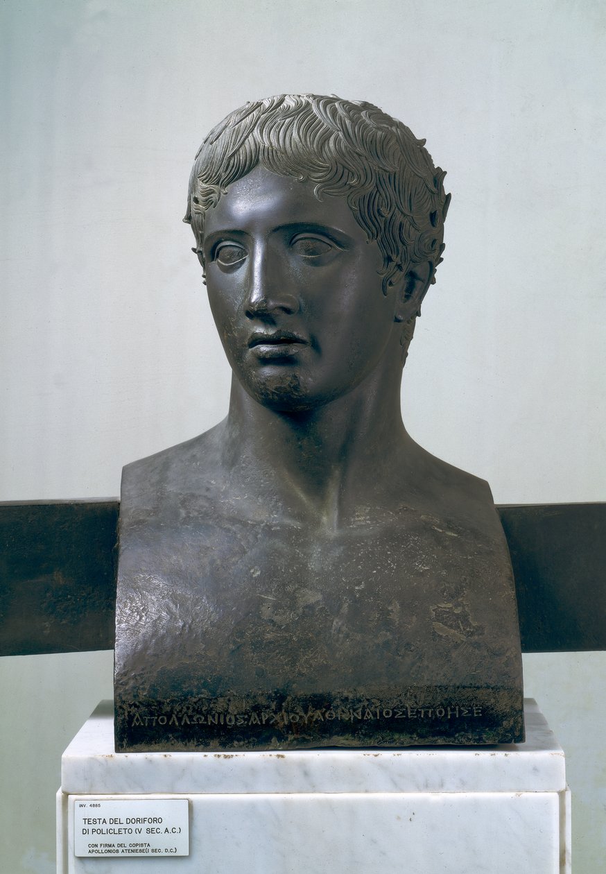 Head of the Doryphoros, after Polykleitos (bronze) by Roman