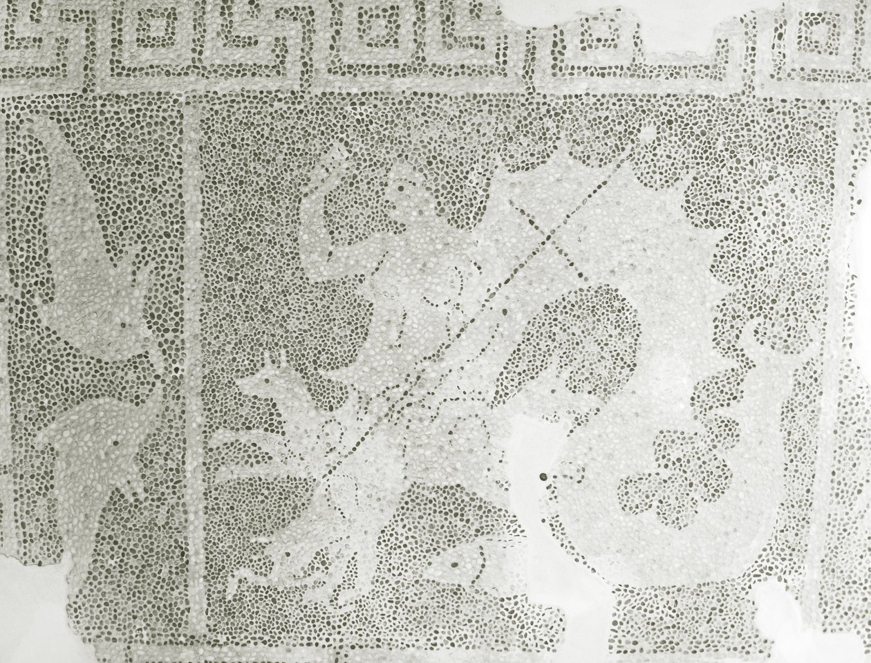 Hellenistic Pebble Mosaic of Scylla and Charybdis Guarding the Strait, Detail of Scylla, House of Dionysos, Paphos, Cyprus by Roman