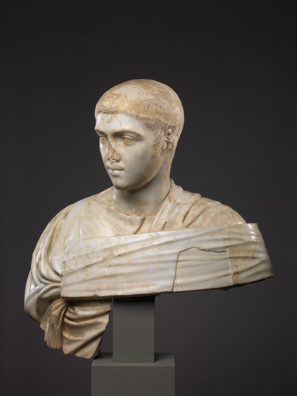 Marble Portrait bust of Severus Alexander by Roman