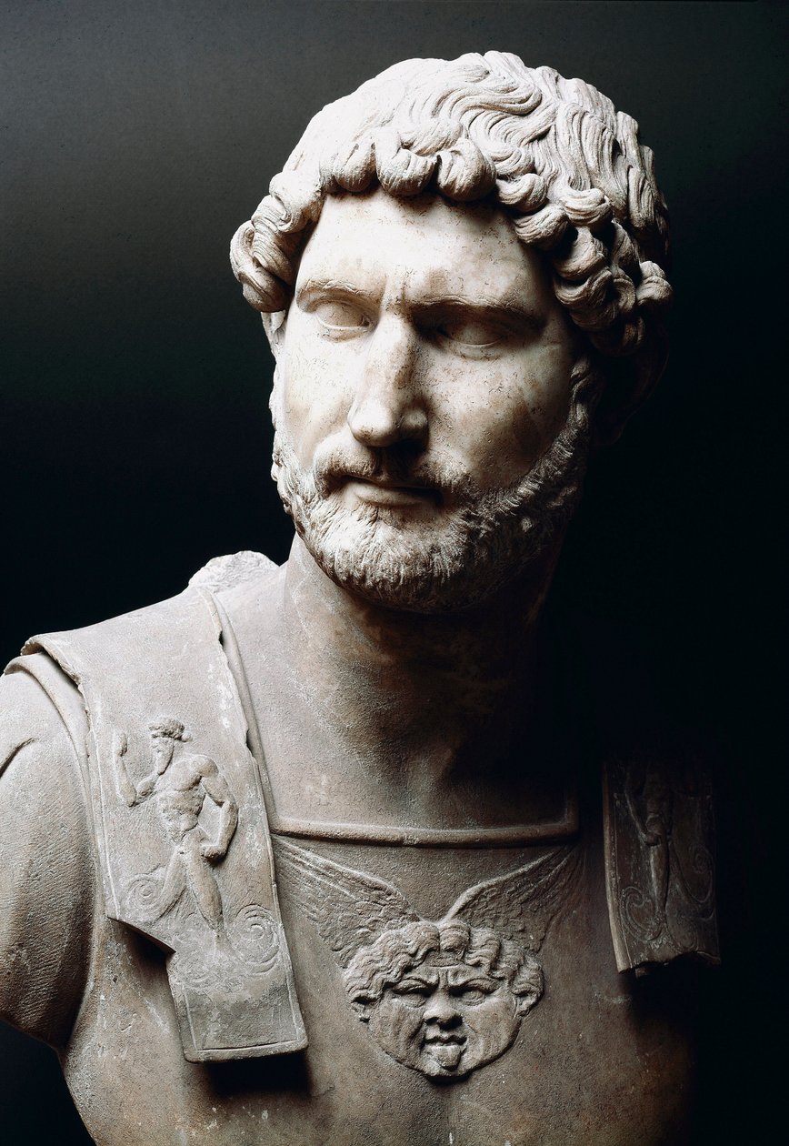 Marble bust of Emperor Hadrian (Publius Aelius Hadrianus) (76-138 AD) - Rome, Musei Capitolini by Roman