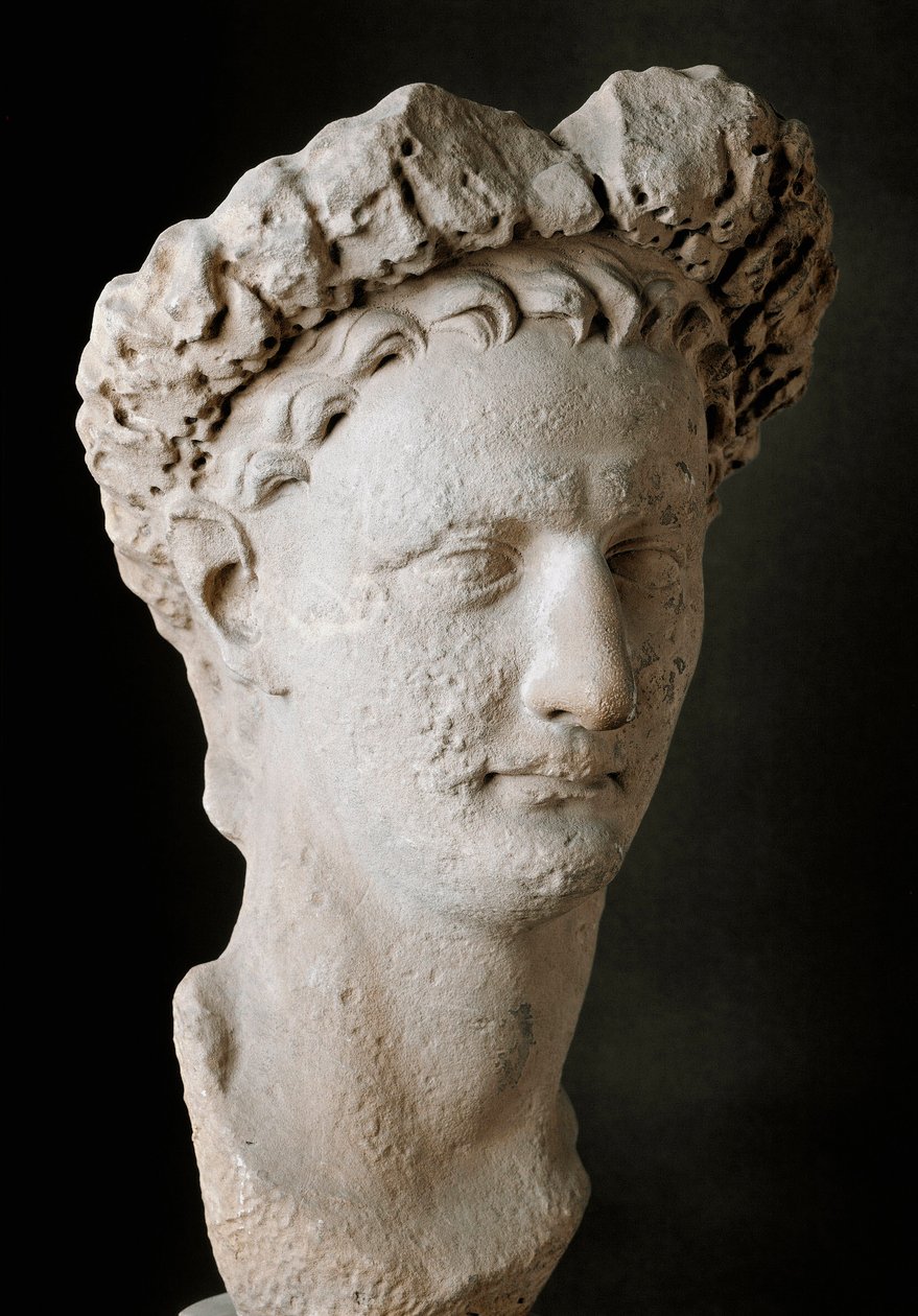 Marble head of Roman Emperor Domitian. Rome, Museo Nazionale Romano by Roman