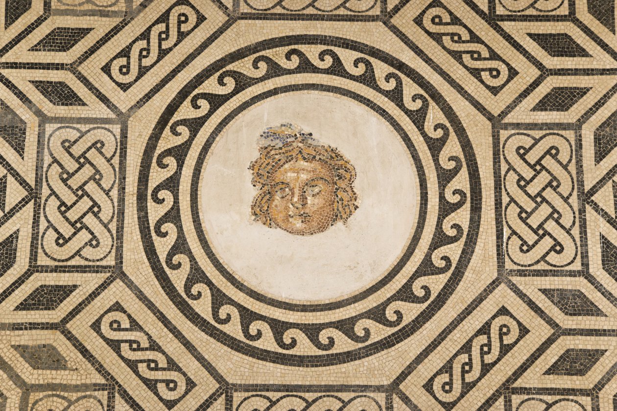 Mosaic of Medusa, in the Hall of the Mosaics in the Alcazar of the Christian Kings by Roman