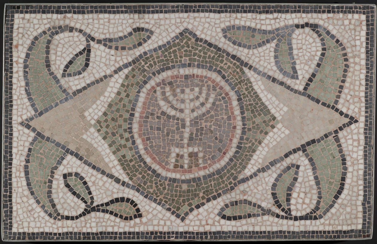 Mosaic of Menorah, 6th Century CE by Roman