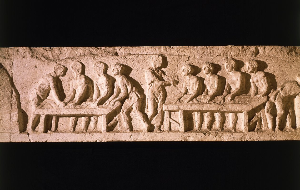 Relief Depicting Bakery, from the Tomb of Eurysaces the Baker, at Porta Maggiore, Rome, 50-20 BC by Roman