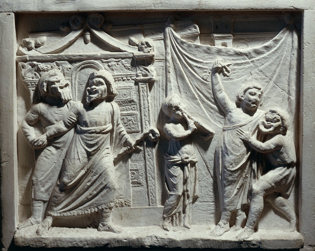 Relief of theatre scene from comedy 