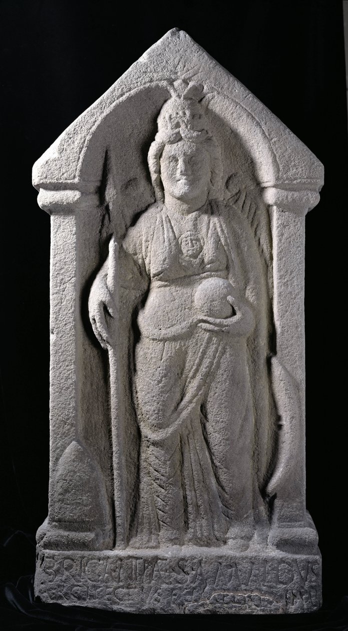 Relief Sculpture Depicting Brigantia, a North British Native Goddess, as a Roman Goddess by Roman
