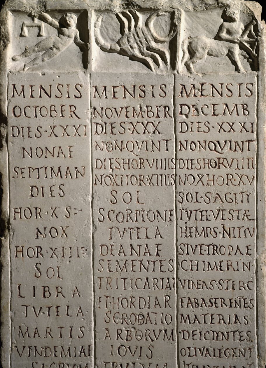 Roman Calendar from the Champs de Mars by Roman