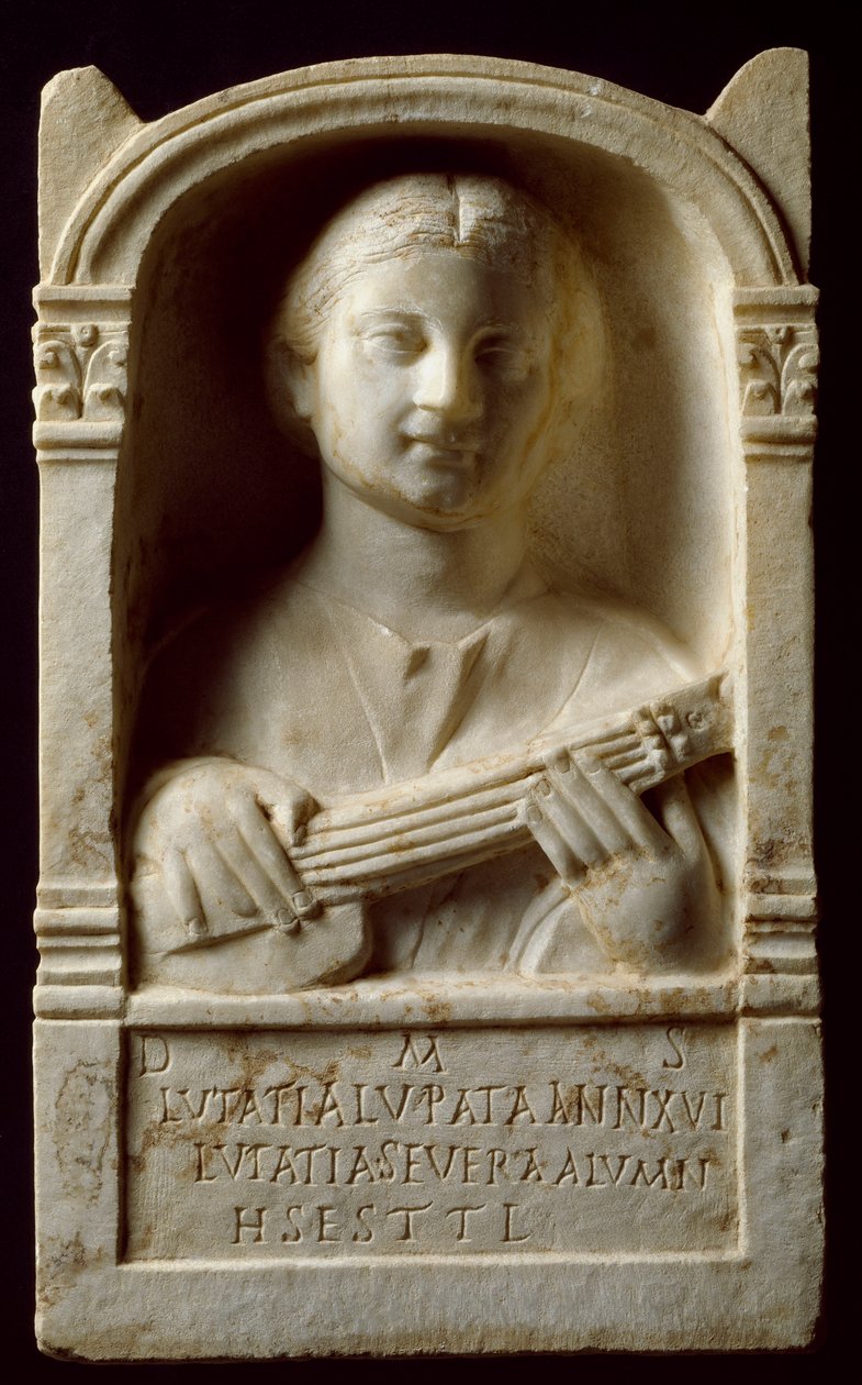 Roman art: funeral stele of a woman called 