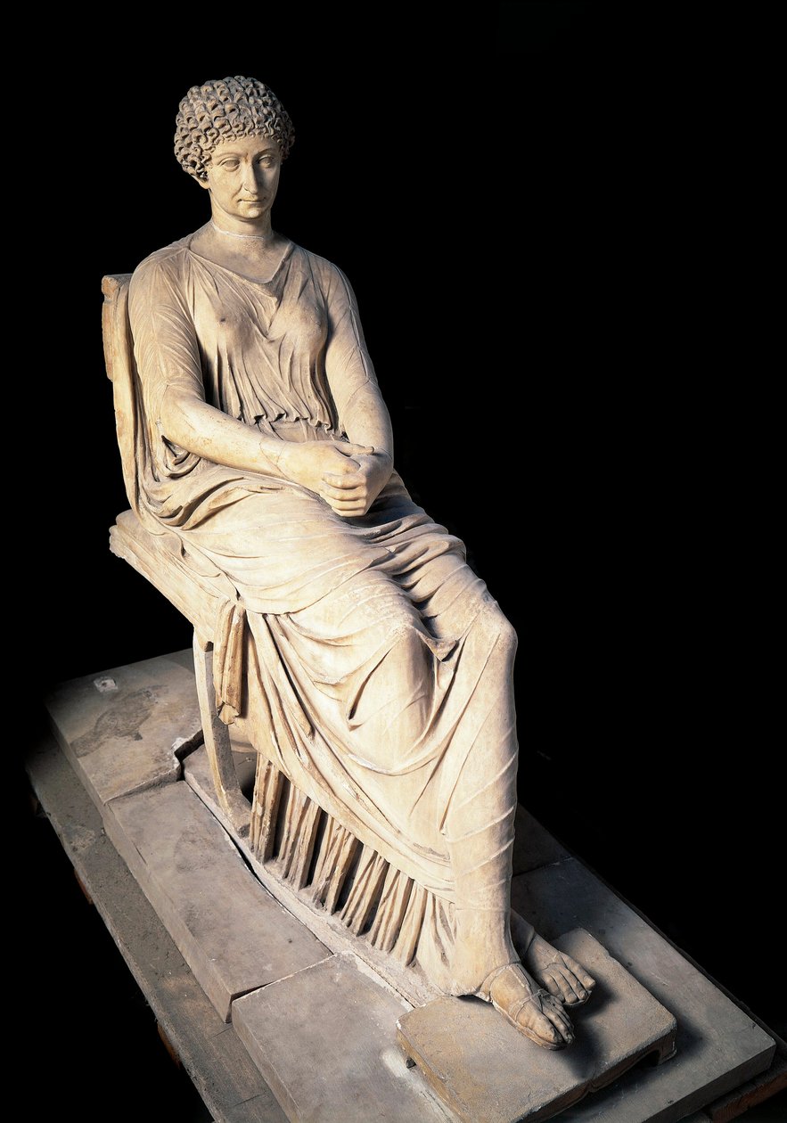 Roman art: statue of Agrippina the Elder (14 BC-33), wife of Germanicus. Marble sculpture. 1st century AD. Naples, Museo Archeologico Nazionale by Roman