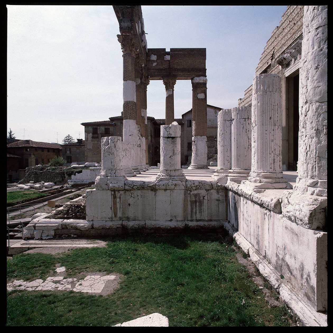 Roman art: view of the capitol (capitolium), 73 A.D., Brescia Italy by Roman