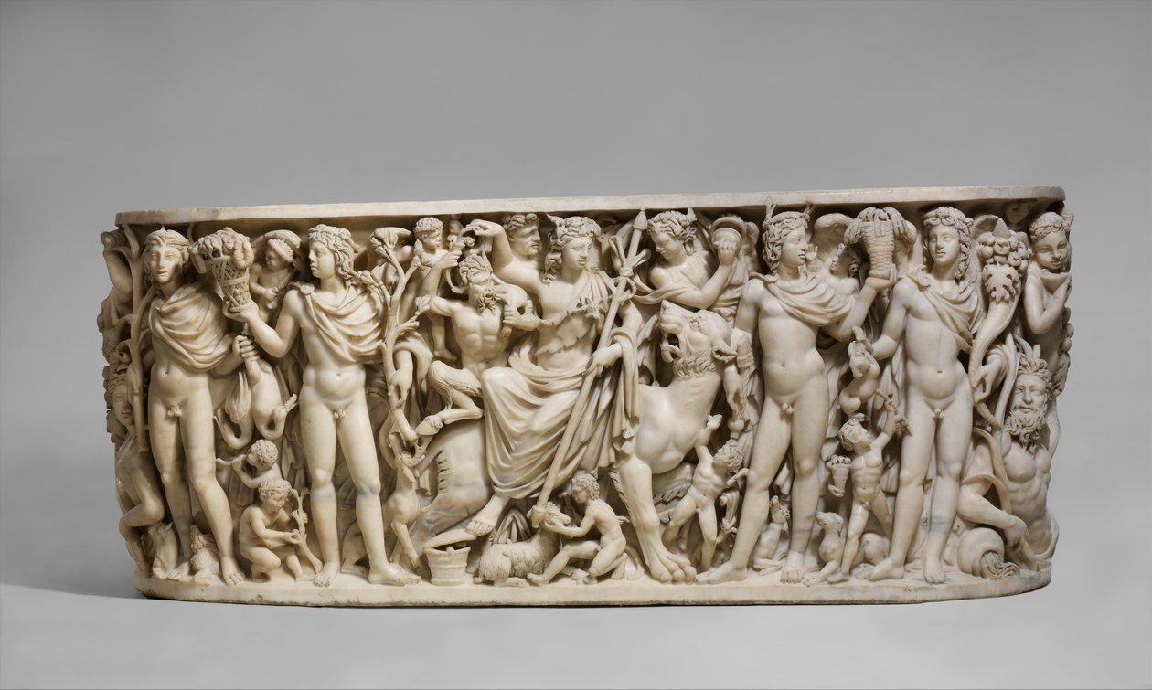 Sarcophagus with the Triumph of Dionysus and the Seasons by Roman