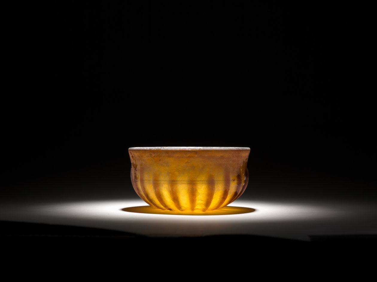 Ribbed Glass Bowl by Roman Imperial Period