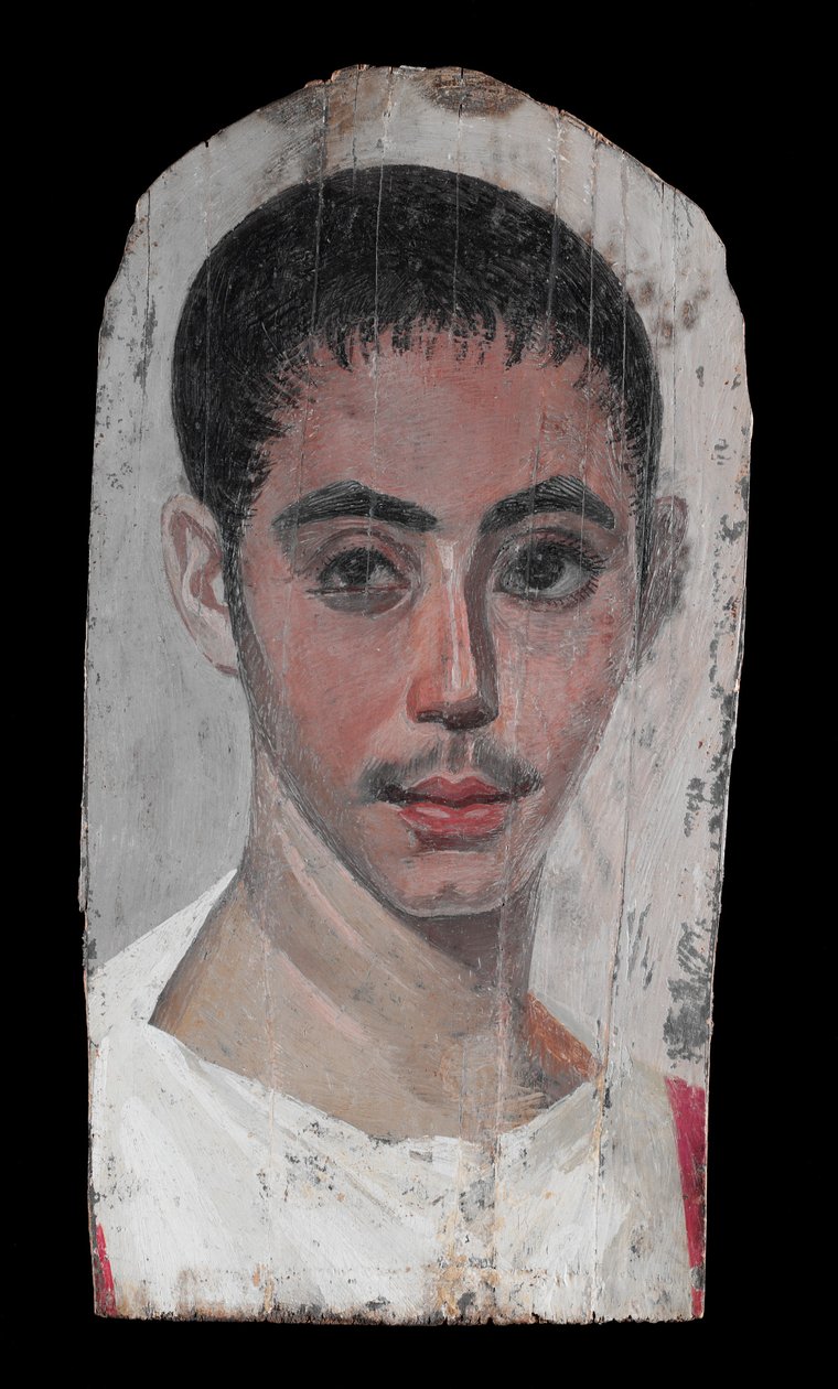 Portrait of a Youth with a Surgical Cut in one Eye by Roman Period Egyptian