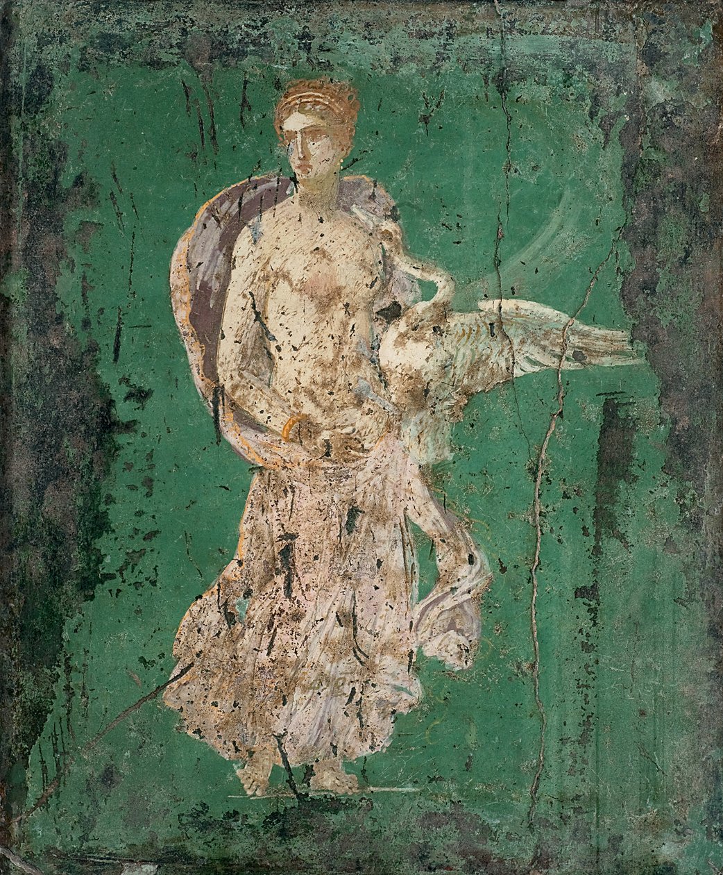 Leda and the Swan by Roman Pompeian wall painting.