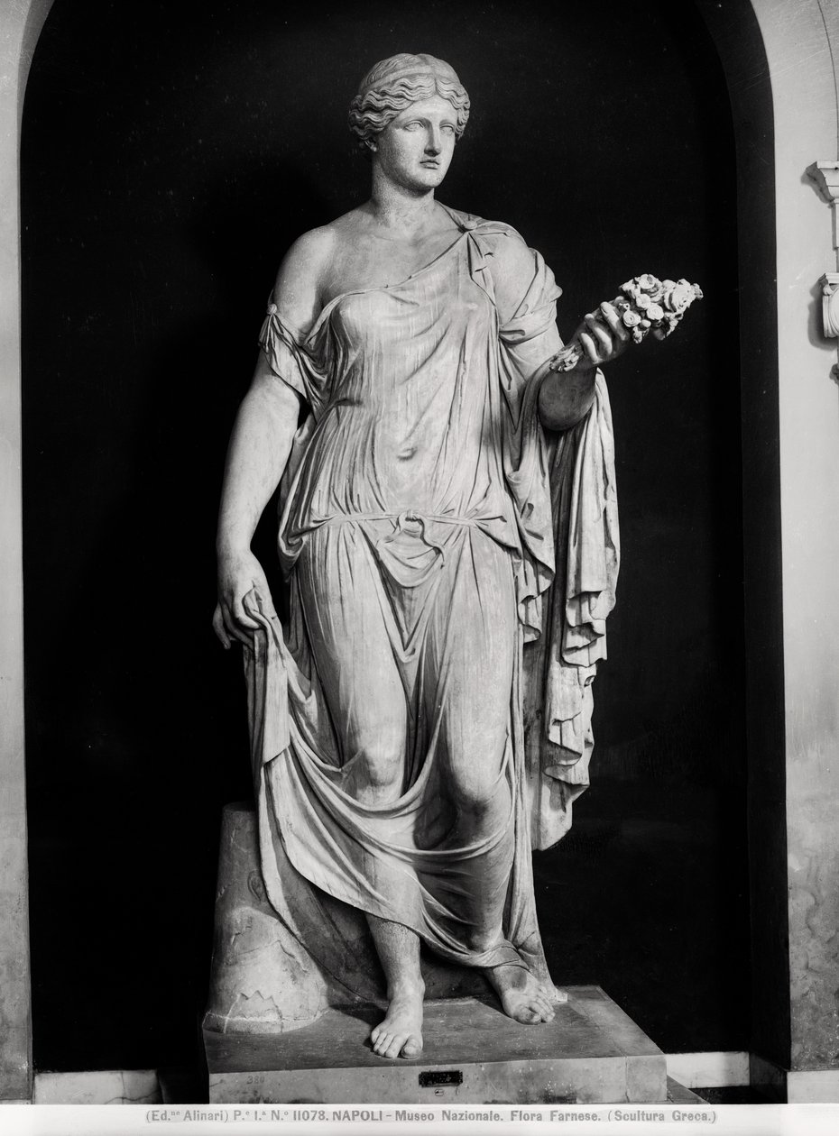 Female Statue called Flora Farnese by Roman Roman
