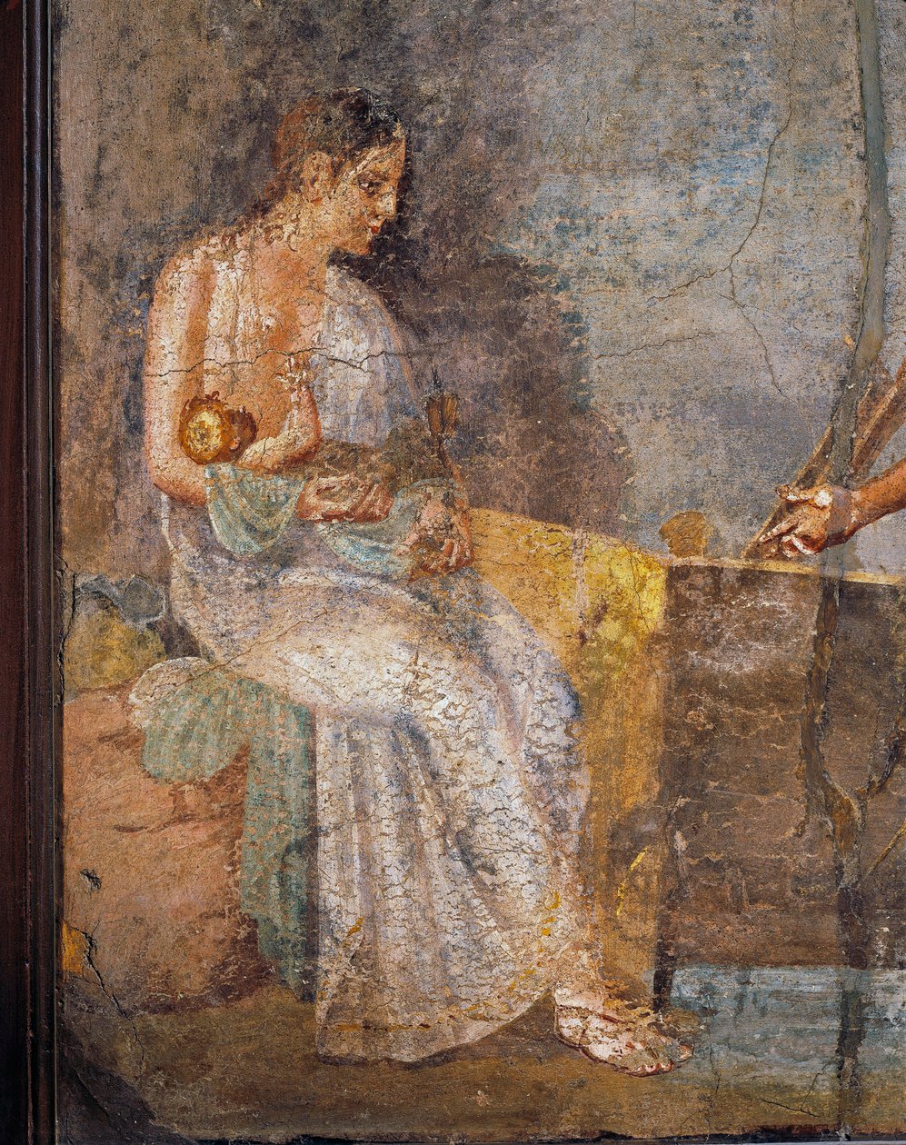 Fresco depicting mother nursing her baby, from Pompei by Roman Roman