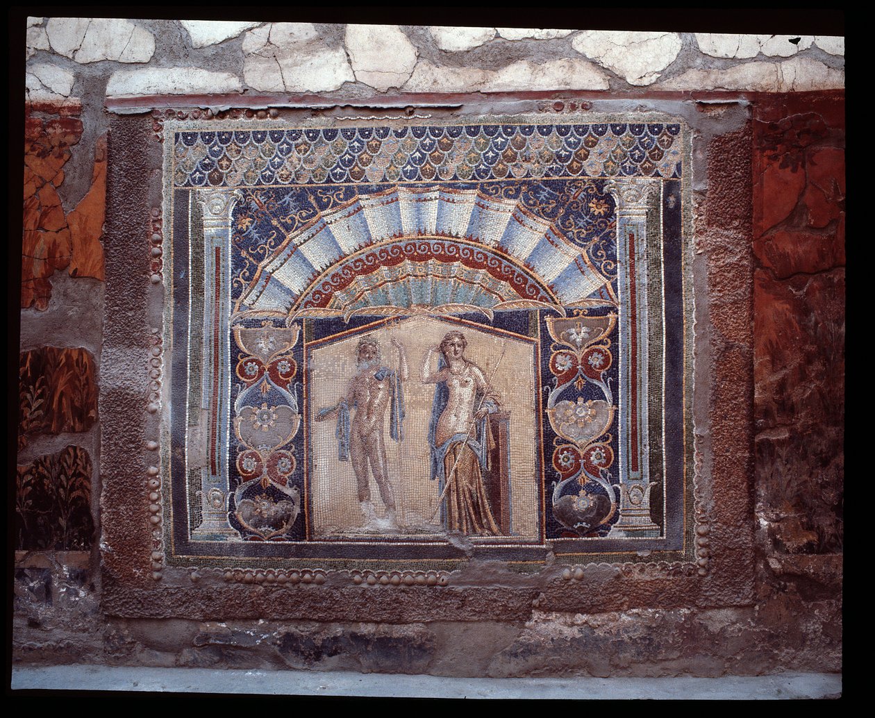 Neptune and Amphitrite, Wall Mosaic from the Triclinium of the Casa di Nettuno e Anfitrite by Roman Roman