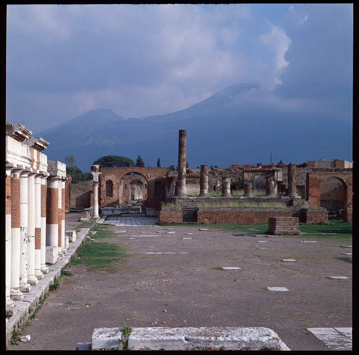 Roman art: view of the forum, archeological site of Pompei (1st century BC-1st century AD) Italy by Roman Roman