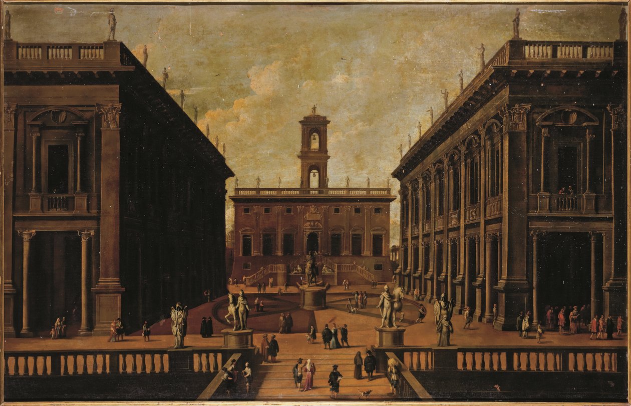 Logo Del Campidoglio Piazza Del Campidoglio Rome Square Wall Art