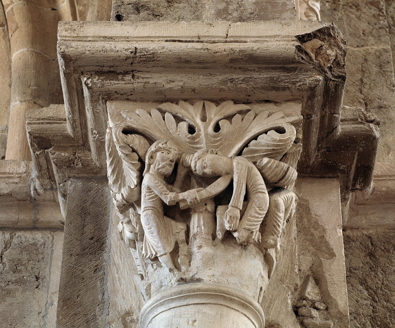The death of Cain (carved capital) by Romanesque