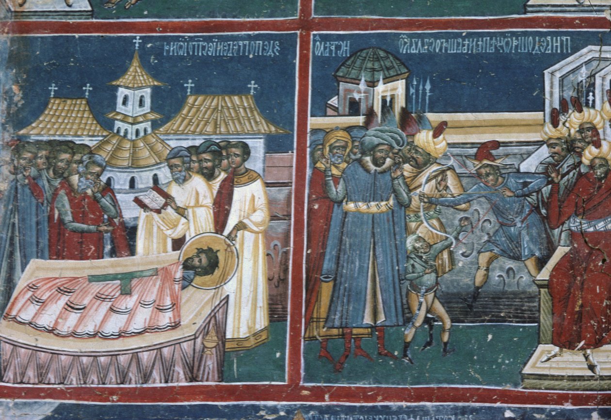 (detail) from the North Wall of the Church, c.1601 by Romanian School