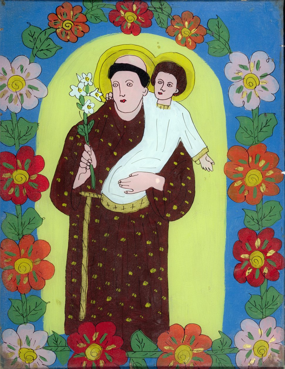St. Anthony of Padua (1195-1231) from Transylvania, 1950-80 by Romanian School