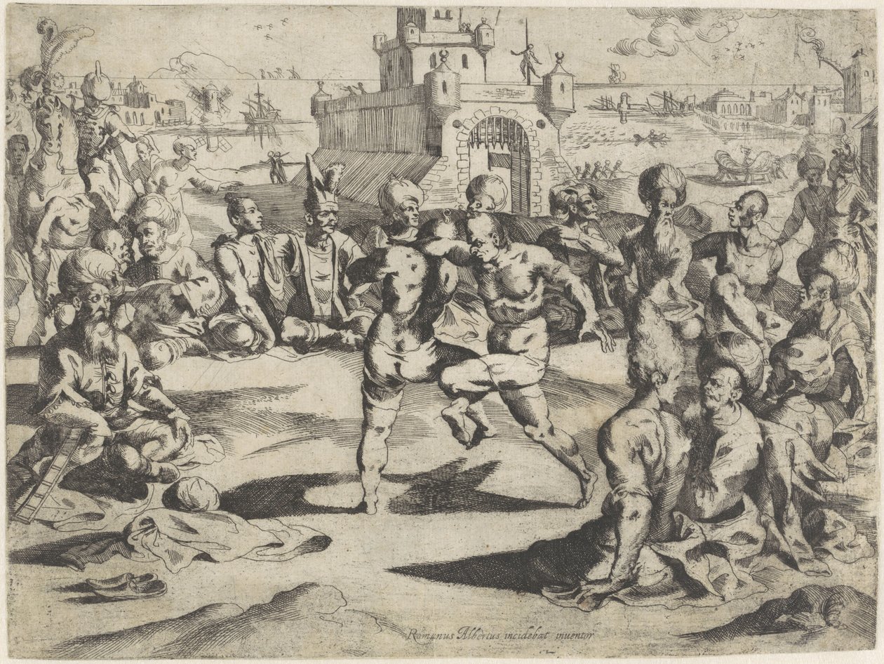 Turkish Oil Wrestlers by Romano Alberti