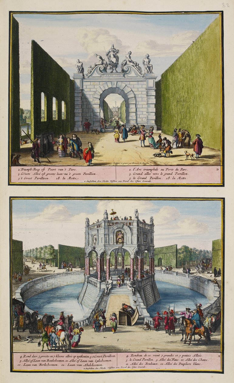 The Park at Enghien, c.1685, illustration from 