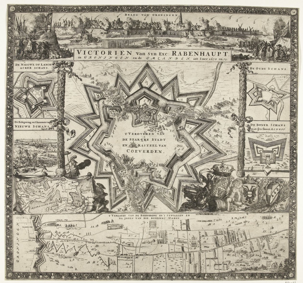 Victories of Rabenhaupt in Groningen in the Years 1672-1673 by Romeyn de Hooghe (attributed to)