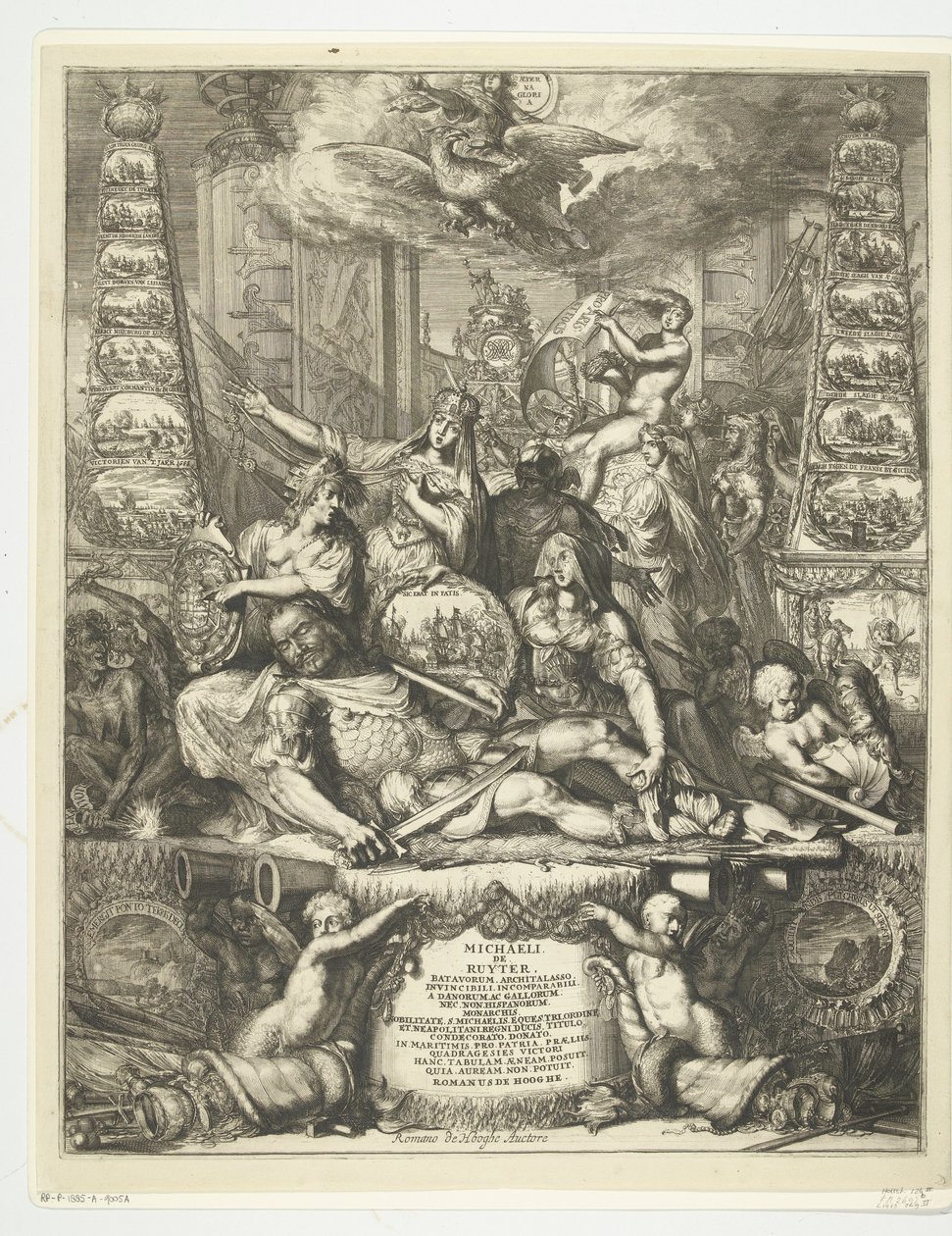 Allegory on the Death of Michiel de Ruyter, 1676 by Romeyn de Hooghe