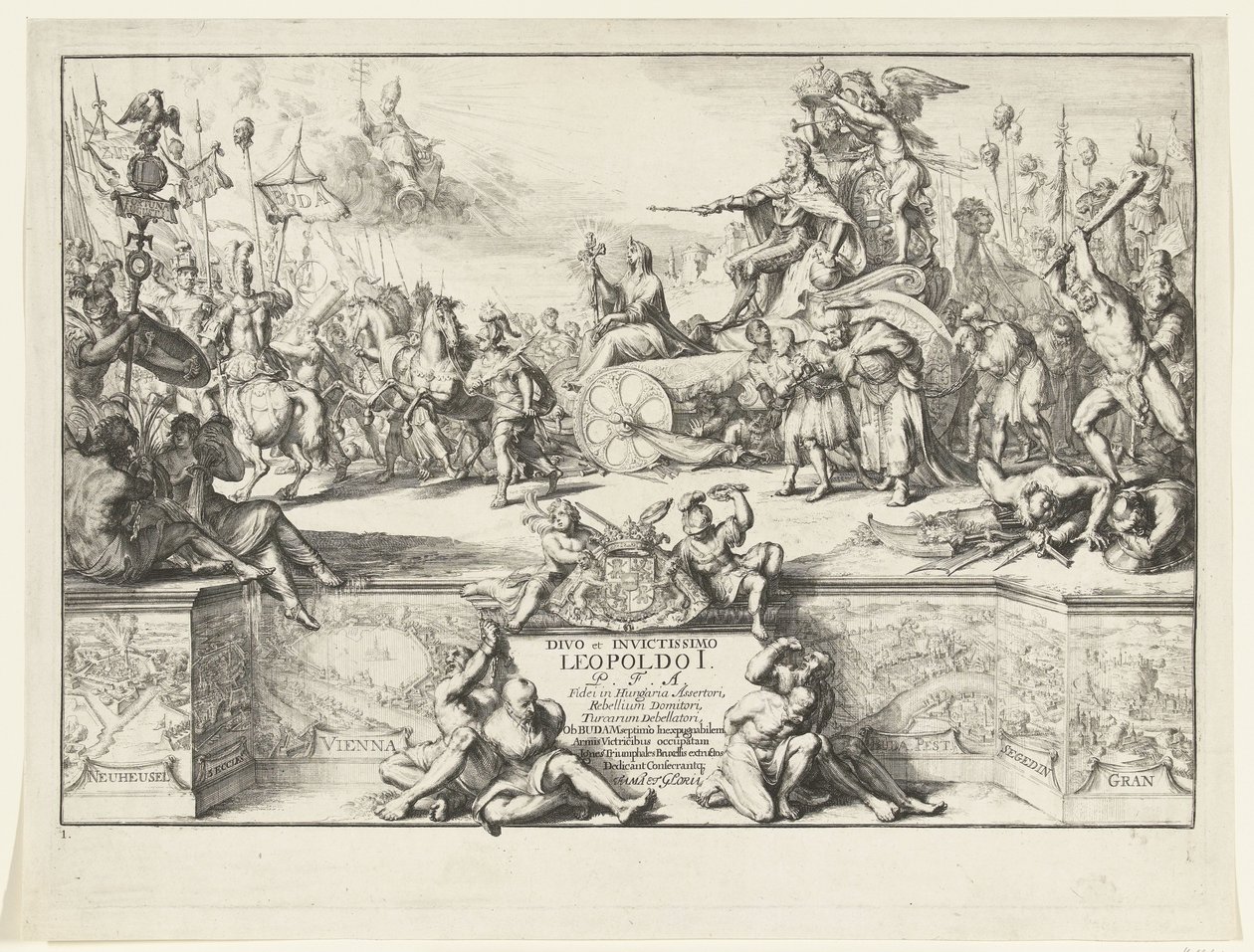 Allegory of the Victories of Leopold I (series: Entry of Leopold I into Brussels after Defeating the Turks, 1686) by Romeyn de Hooghe