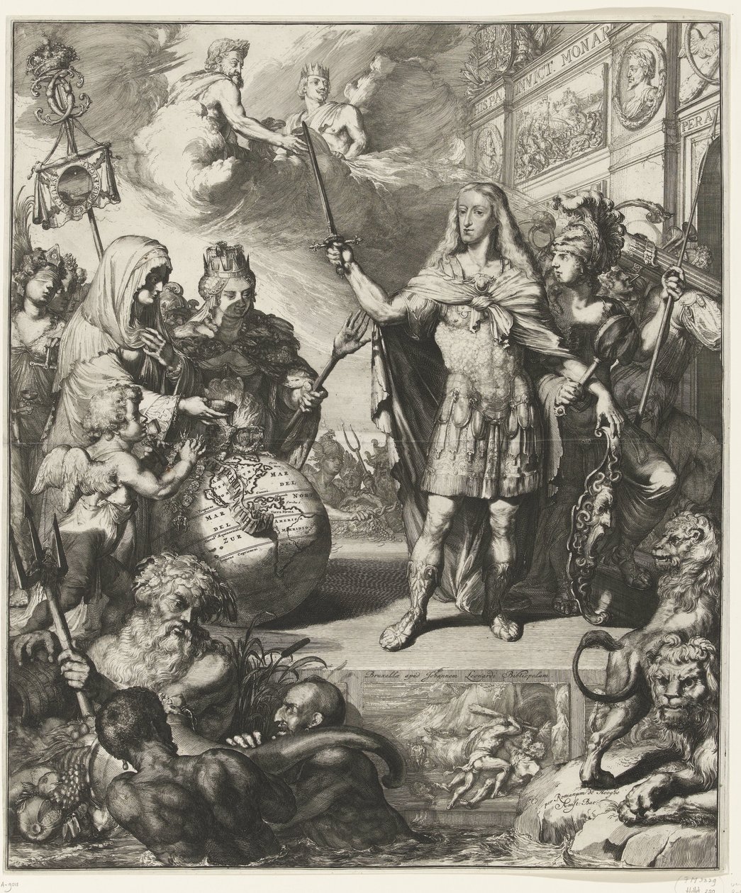 Allegorical Portrait of Charles II of Spain by Romeyn de Hooghe