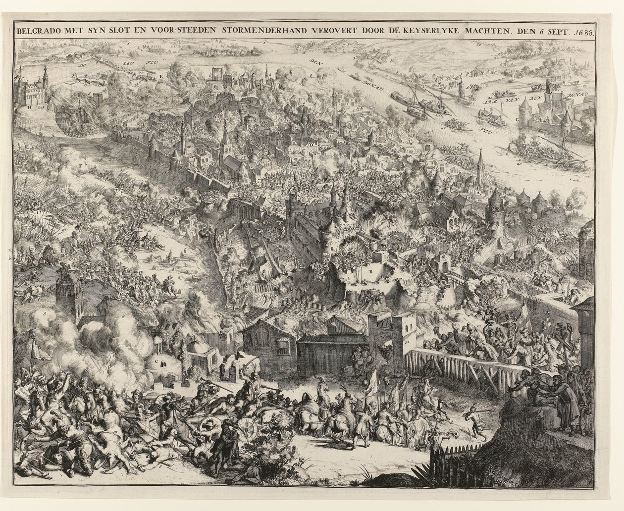 Belgrade Taken by Storm by Maximilian Emanuel, Elector of Bavaria, September 6th 1688 by Romeyn de Hooghe
