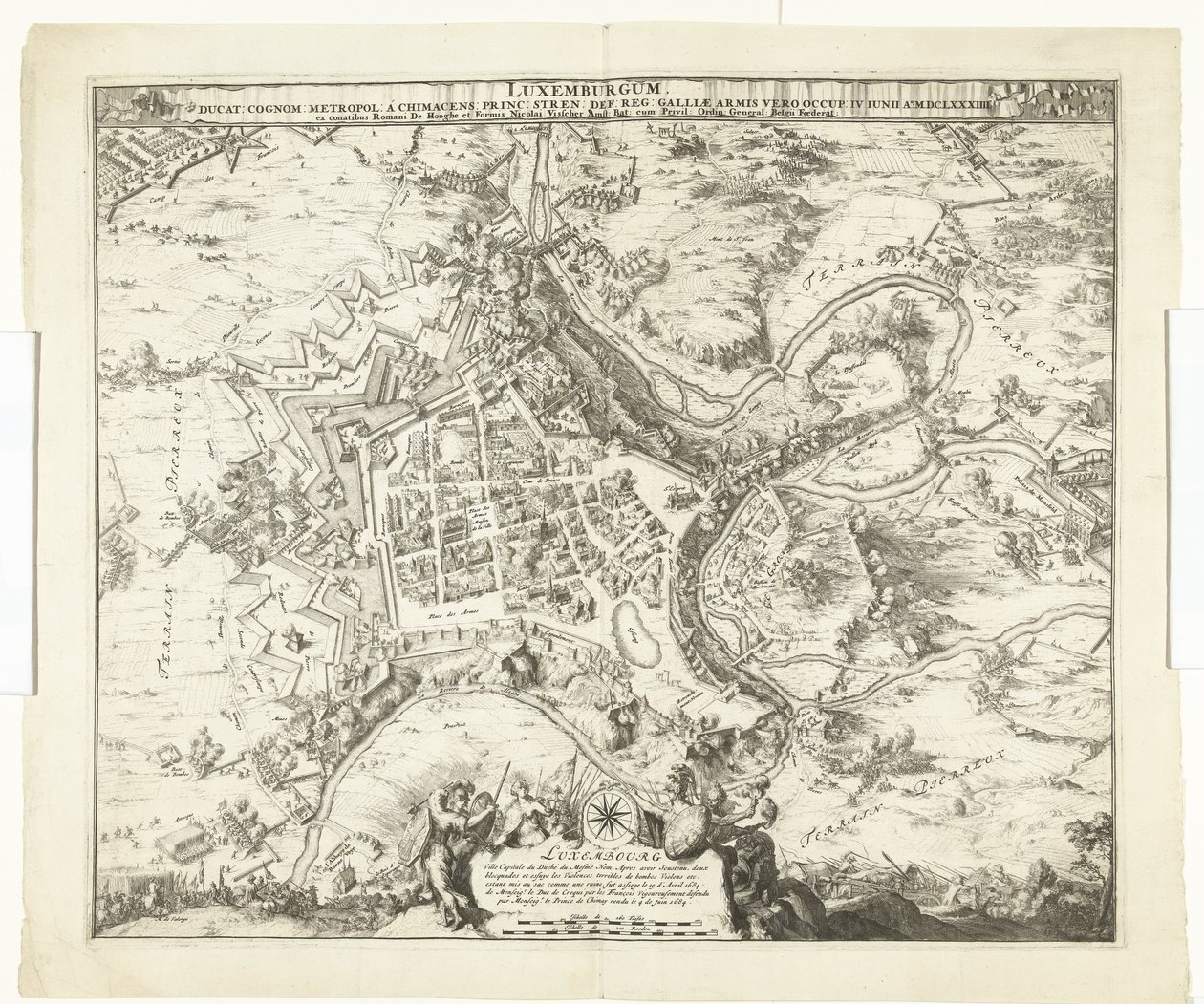 Bombardment of Luxembourg by Marshal de Créquy, 1684 by Romeyn de Hooghe