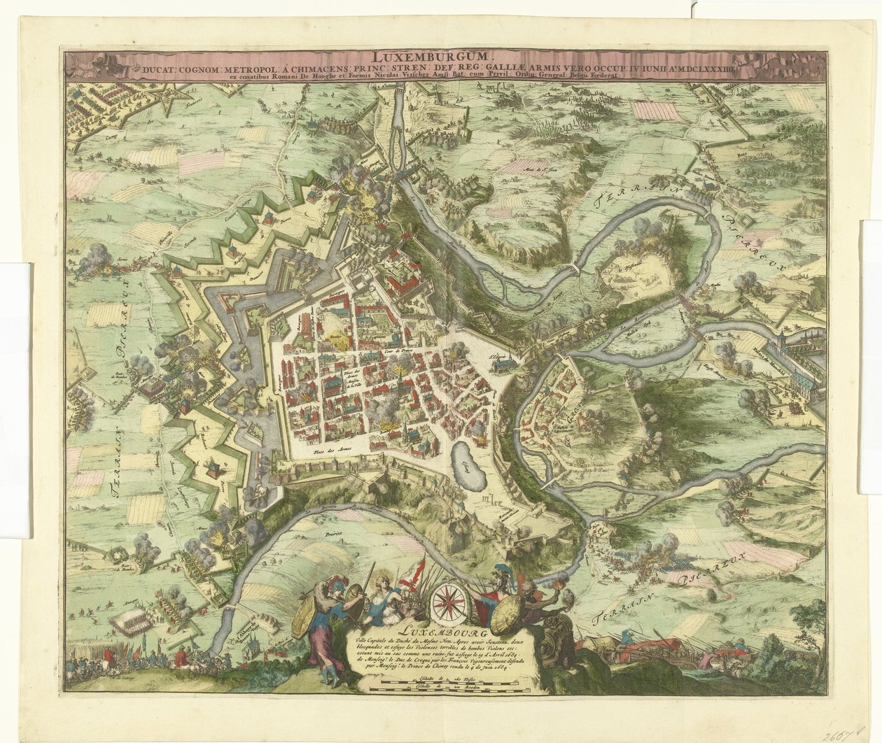 Bombardment of Luxembourg by Marshal de Créquy, 1684 by Romeyn de Hooghe