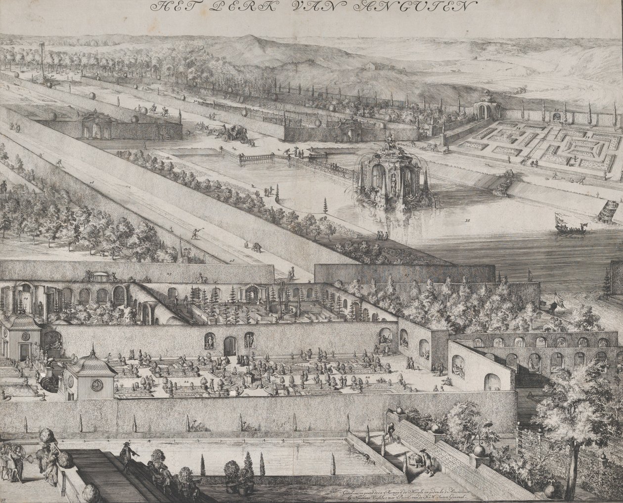 Park at Enghien (Detail) by Romeyn de Hooghe: Fine art print