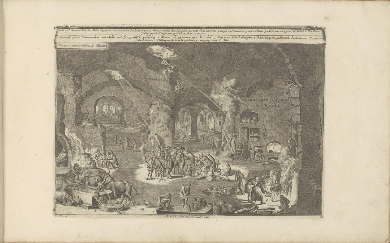 Caves in Malta by Romeyn de Hooghe