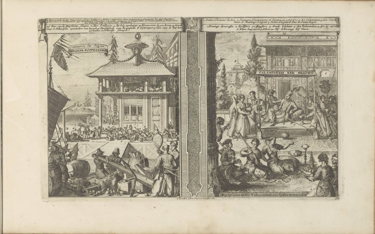 Japanese Trade; Court of the King of the Calaminhans by Romeyn de Hooghe