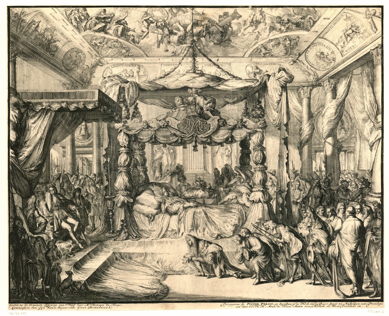 Queen Mary II Stuart on Her Deathbed, 1695 by Romeyn de Hooghe