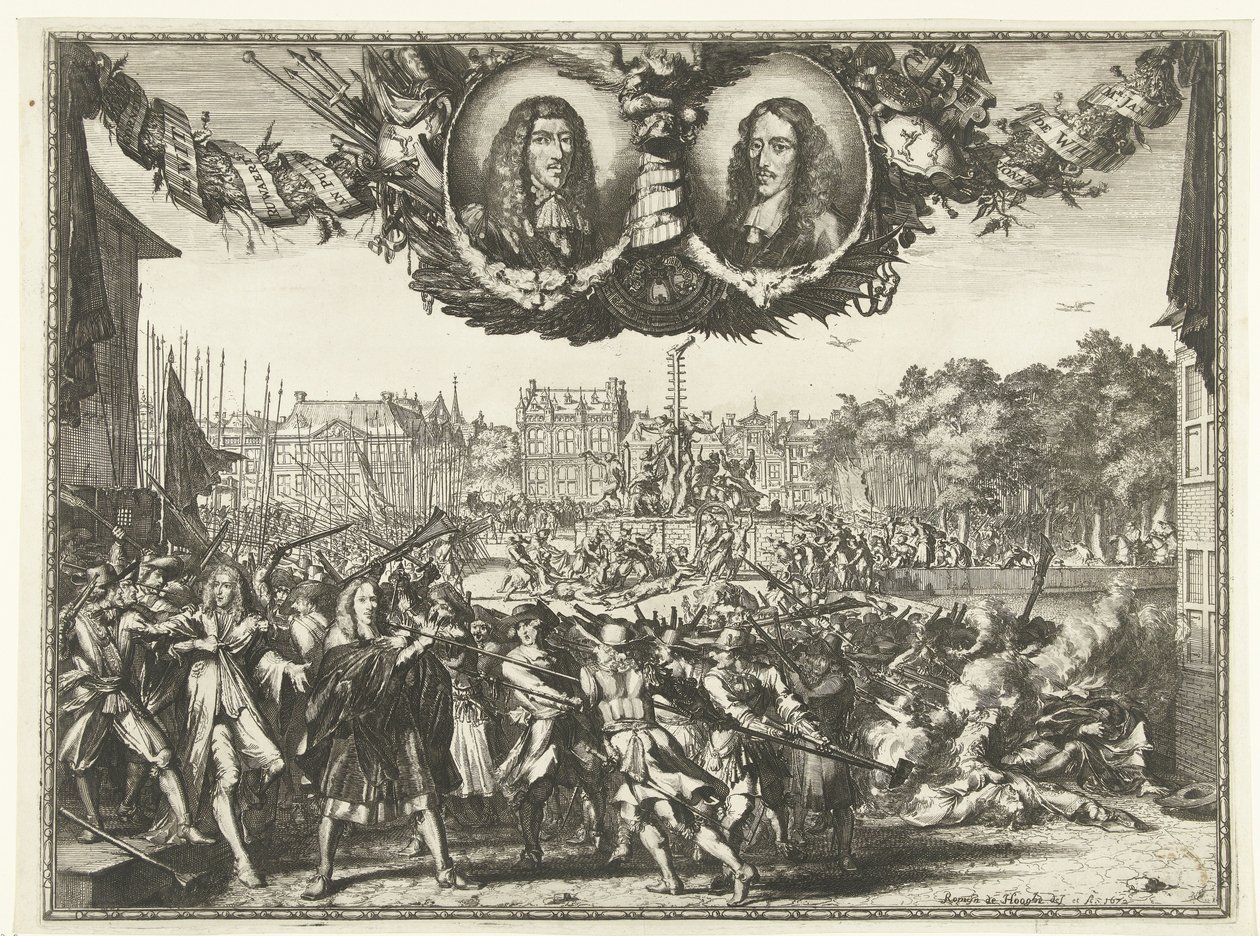 Murder of the De Witt Brothers, 1672 by Romeyn de Hooghe