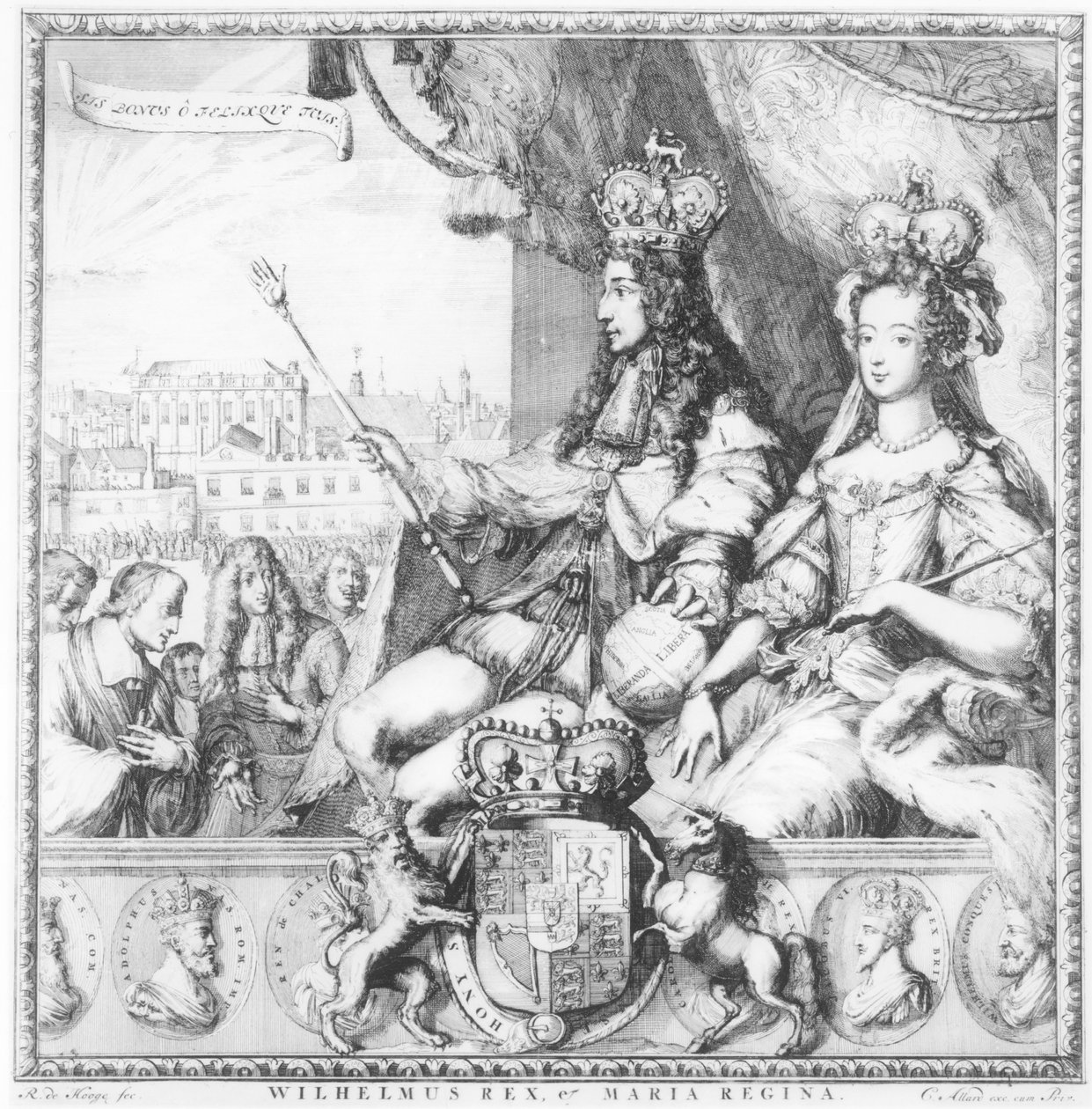 William III and Mary II, engraved by the artist, c.1690 by Romeyn de Hooghe