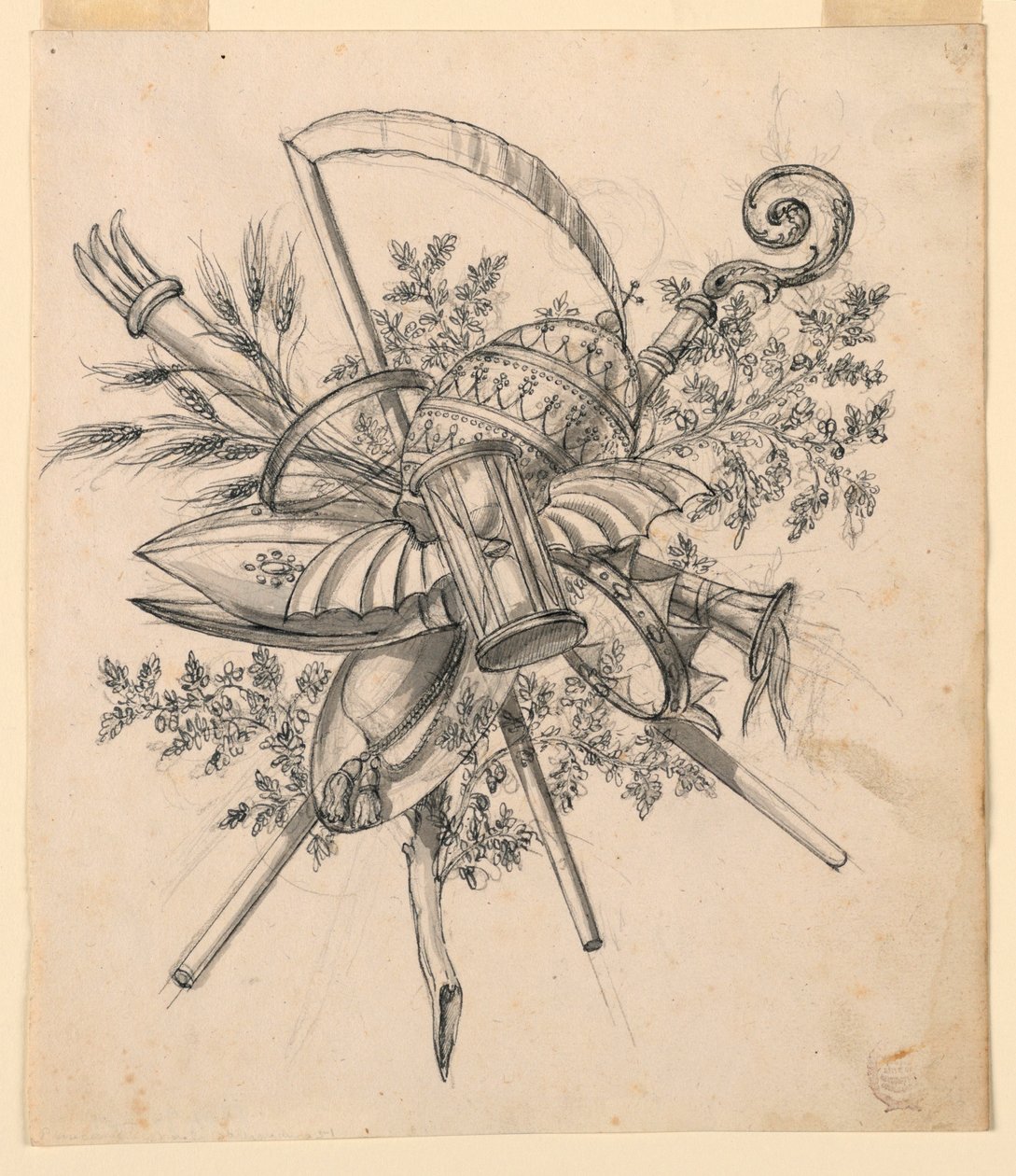 Trophy with Winged Hourglass, 1830–1850 by Romolo Achille Liverani