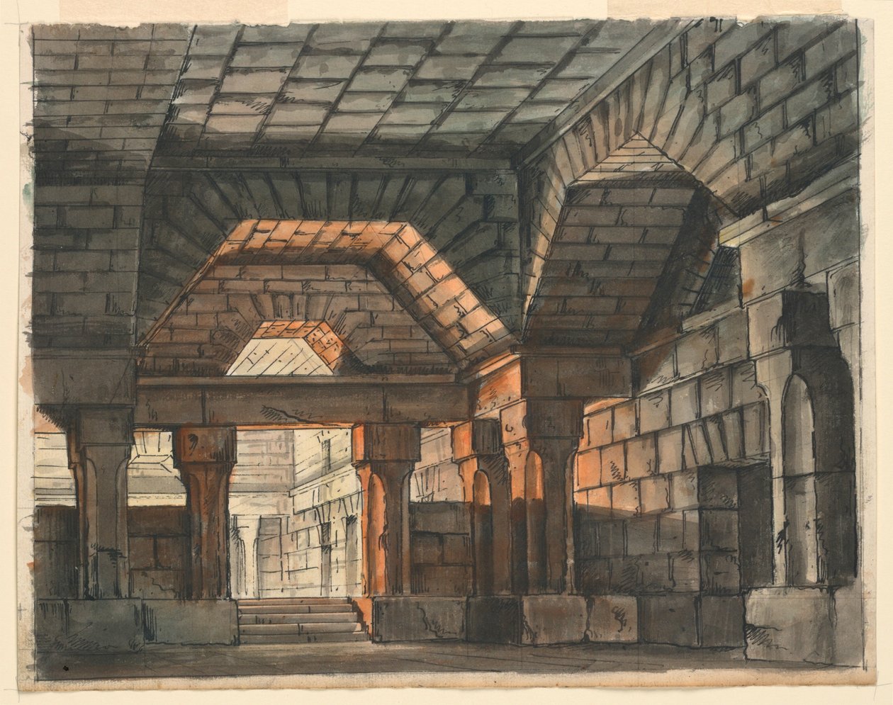 Stage Design, Fortified Castle Interior for 