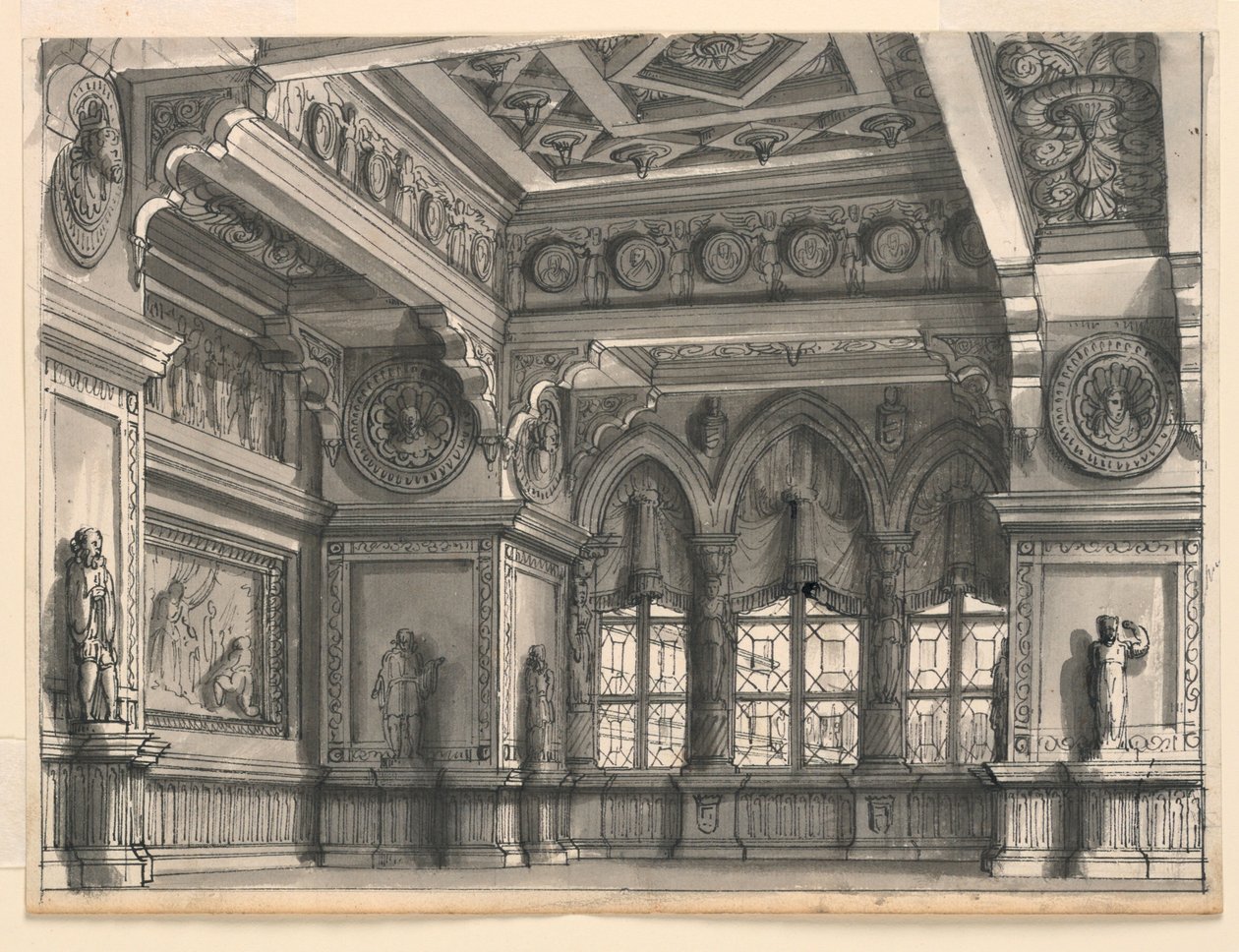 Stage Design, Gothic Room by Romolo Achille Liverani