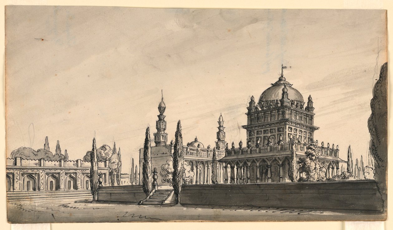 Stage Design, Oriental Temple by Romolo Achille Liverani